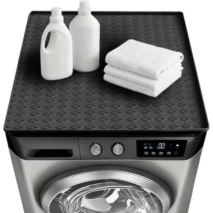 60*60Cm Non-Slip Waterproof Dust-Proof Thicken Silicone Washing Machine Protector Mat Black