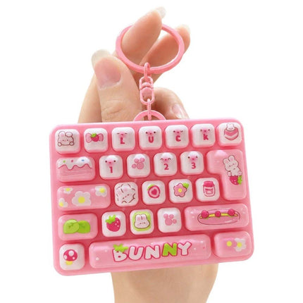 Mini Fingertip Button Keyring Cartoon Stress Relief Fidget Toy Travel Use