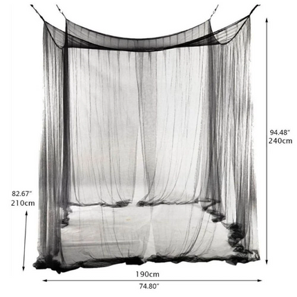 Portable Camping 4-Corner Post Bed Canopy Mosquito Net Indoor Outdoor Insect Net