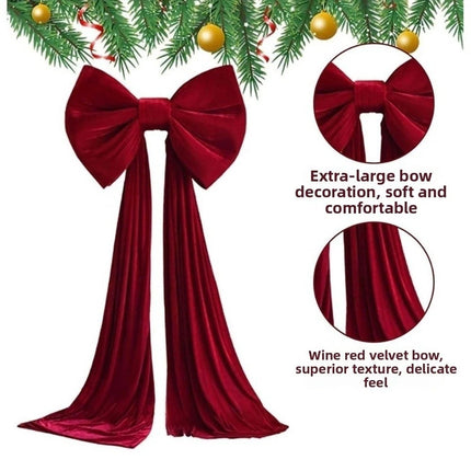 Soft Draping Large Velvet Christmas Bow Christmas Wreaths Bow Christmas Tree