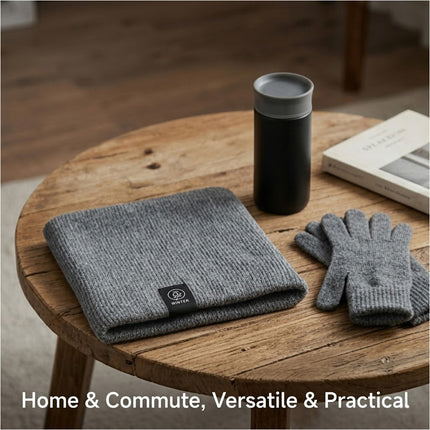 For Women Men Neck Warmer Tube Winter Knitted Scarf Thermal Warm Thicken Chunky Grey