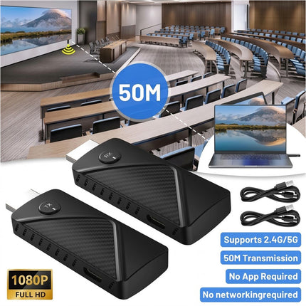 4K Wireless HDMI Extender Kit for PC TV Gaming Streaming 50M Range