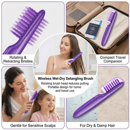 Electric Detangling Brush Portable Adult Wet Dry Hair Detangler