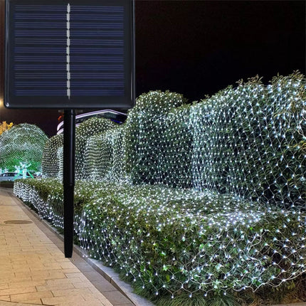 300 LED White Solar Net Christmas Lights With 8 Functions Size 3M x 3M