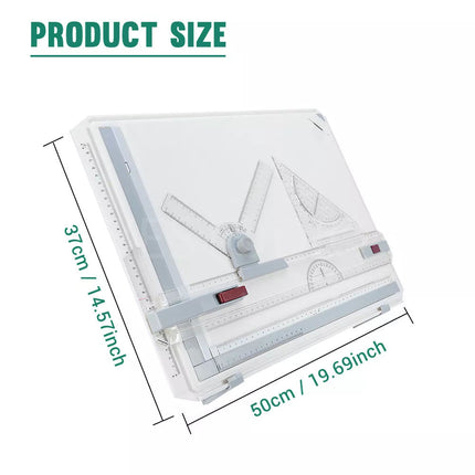 A3 Drawing Board Portable Drafting Table With Parallel Motion & Adjustable Angle