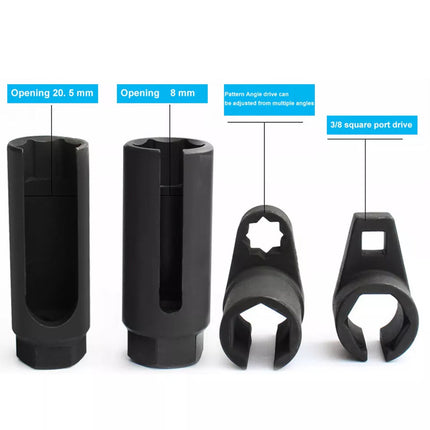 7pcs O2 Oxygen Sensor Socket Set Removal Kit With 3/8" & 1/2" Drive CR-V Steel