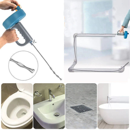 Sink Pipe Drain Cleaner Unblocker Auger Unblock Plunger with 10m Snake Cable