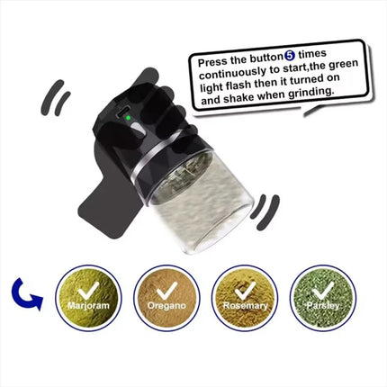 Electric Herb Grinder Spice Tobacco Crusher Mini Size Portable Rechargeable USB