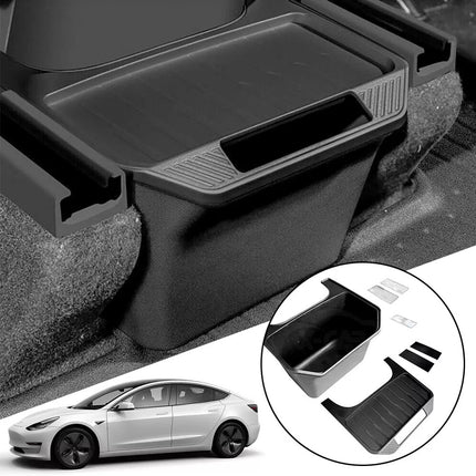 Car Rear Seat Center Storage Box Backseat Bin Organizer for Tesla Model Y