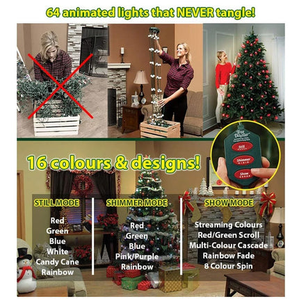 Christmas Tree Light Garland 64 LED Bulbs Tree Dazzler Lamp Christmas Decoration