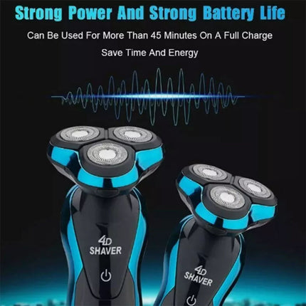 Electric 4D Shaver Razor for Men Waterproof Wet Dry Rechargeable Rotary Trimmer