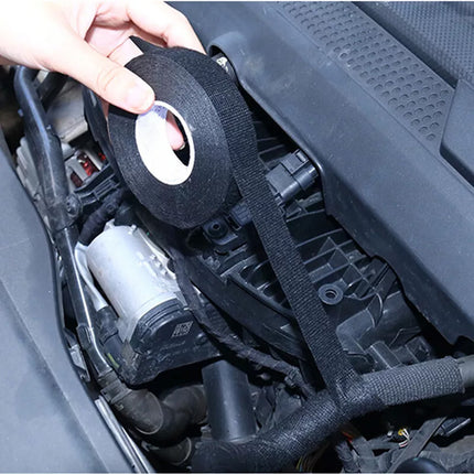 5pcs 15M Heat-Resistant Adhesive Cloth Fabric Tape For Automotive Cable Wiring