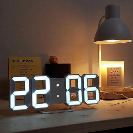 LED Digital Wall Clock Alarm USB Date Temperature Table Desktop Home Decoration