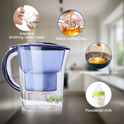 2.5L Water Purifying Jug Reduces Fluoride Toxins with Filter Cartridge