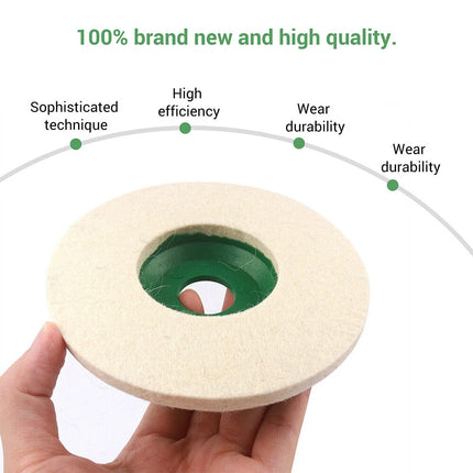 10pcs 125MM Round Wool Buffing Pad Polishing Wheel Felt Buffer Disc for Angle Grinder
