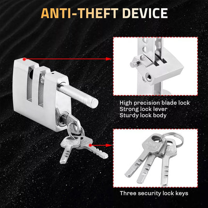 Car Anti Theft Brake Clutch Pedal Lock Adjustable Security Device with  8 Holes