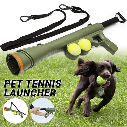 Dog Tennis Ball Gun Launcher Pet Play Outdoor Toy Fetch Throw Interactive Toy