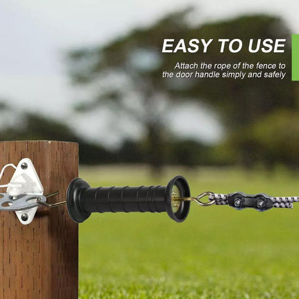 10pcs Heavy Duty Electric Fence Arch Hook Gate Handle Spring Inside Insulator