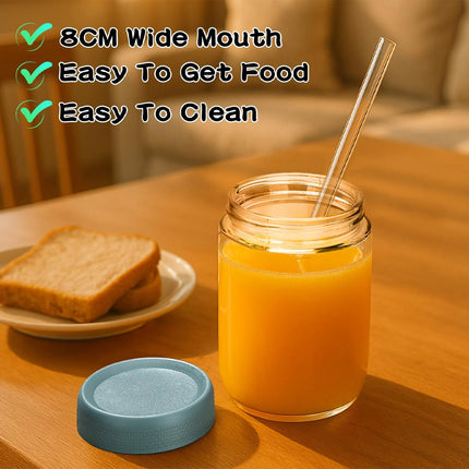 Glass Jars Set With Leakproof Screw Lids 300ml 480ml For Kitchen Storage Salad