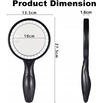 60X Magnifying Glass Magnifier Handheld Loupe Reading Optical Clarity With Light