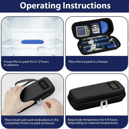 Insulin Cooler Travel Case Temperature Display Refrigerated Medicine Cooling Bag