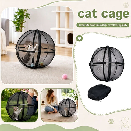 Rolling Cat Hamster Ball for Outside,Pop Up Catio Outdoor Cat Enclosure 27inch