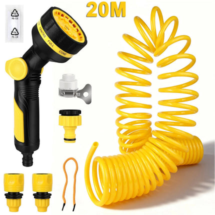20m Expandable Garden Hose Flexible Water Pipe Set with 10-Pattern Spray Nozzle