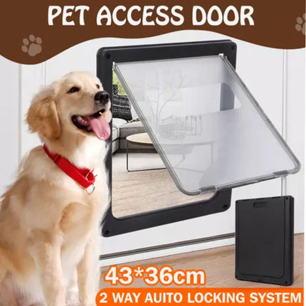 Extra Large Size 2 Way Lockable Pet Dog Cat Safe Security Brushy Flap Door