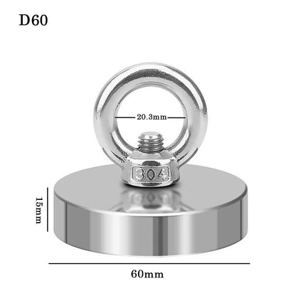 120kg Salvage Magnet Recovery Neodymium Strong Magnetic Hook Treasure Hunting Fishing