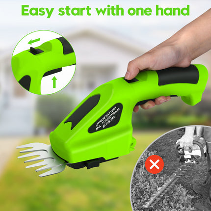 Cordless Hedge Trimmer Grass Shear,Electric Garden Handheld Hedge Shrub Cutter