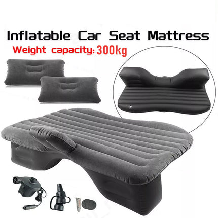 Portable Inflatable Car Back Seat Mattress Camping Travel Air Bed +Electric Pump