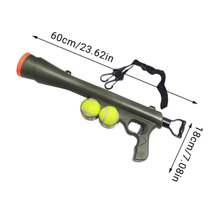 Dog Tennis Ball Gun Launcher Pet Play Outdoor Toy Fetch Throw Interactive Toy
