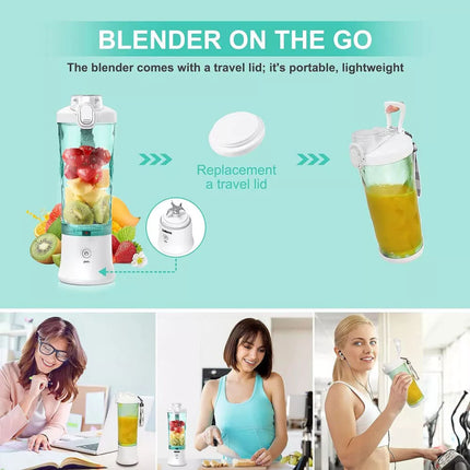 600ml Portable Blender Juicer Cup USB Rechargeable Smoothies Mixer Fruit Machine