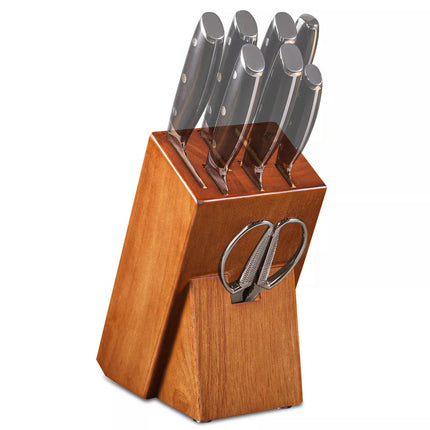 Acacia Wood Kitchen Knife Block Storage Chef Knife Sharpening Rod Holder