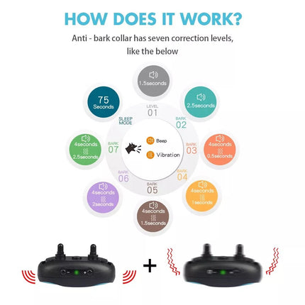 Dog Anti Bark Control Collar for small dogs Vibrate only no-shock fits tiny dogs
