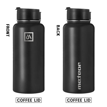 Insulated Water Bottle with 3 Replaceable Lids, Vacuum Flask