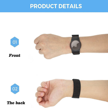 Apple AirTag Case Wristband Protective Cover Nylon Black