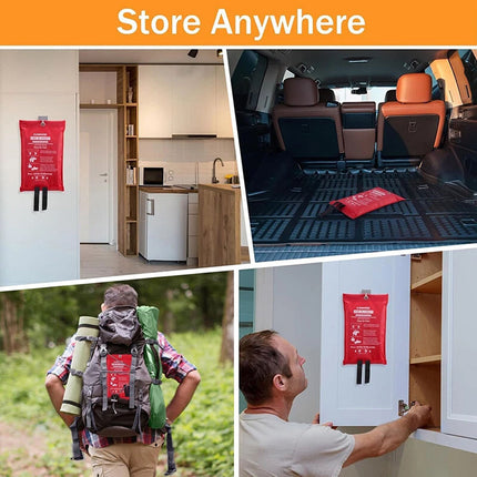 2PK Fire Blanket 1mx1m For Home Kitchen Office Caravan Emergency Australian Standard