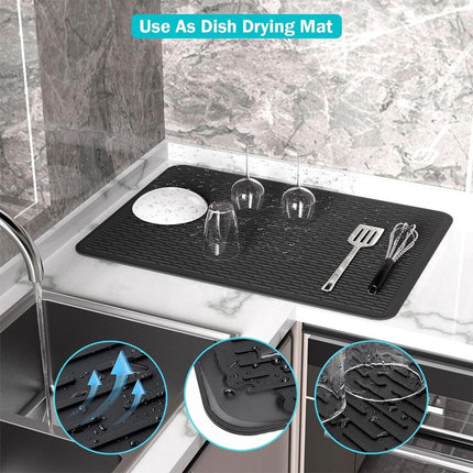 Silicone Dish Drying Mat Heat Resistant Mat Sink NonSlip Dish Draining Pad