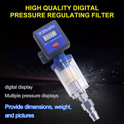 Spray Gun Digital Paint Air Pressure Regulator Gauge Water Trap Filter Tool
