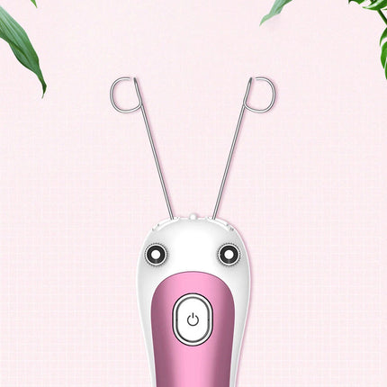 Electric Threading Epilator Face Body Threader Hair Remover USB Charging (Rose Gold)
