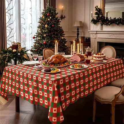 Christmas Rectangle Tablecloth, Dining Home Table Cover for Xmas Party Decor, 140*220CM