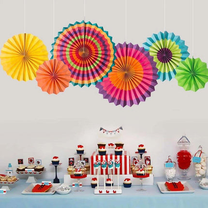 Christmas Party Decorations Set Rainbow Paper Fans Swirls Foil Curtain Backdrop