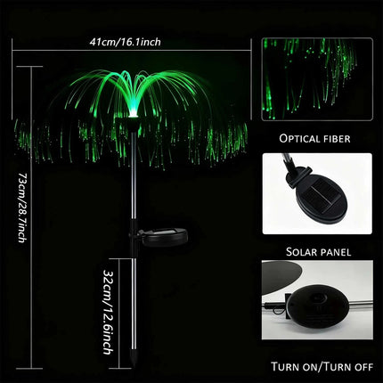 2pcs Solar Garden Lights Waterproof Jellyfish Lamp Christmas Outdoor Yard Decor