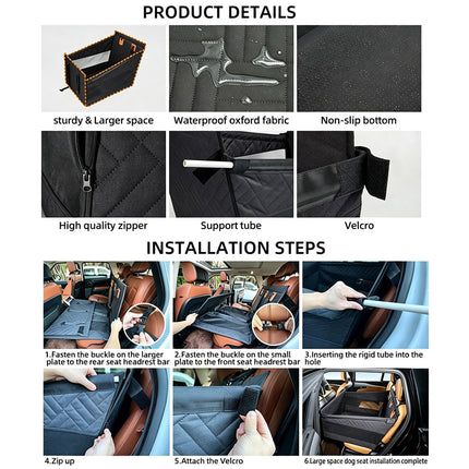 Dog Car Back Seat Extender, Quilted Pet Hammock Cover, Dog Hammock Pet Seat