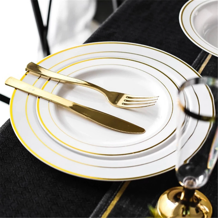 175pc Party Plates Reusable Dinner Cutlery Tableware Christmas Party For 25