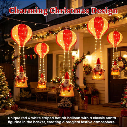 100cm Christmas Santa Claus Hot Air Balloon Lantern, Xmas Decoration AU