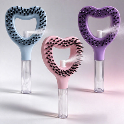2-in-1 Heart-shaped Spray Hair Comb Scalp Massage Comb For Easy Hair Care