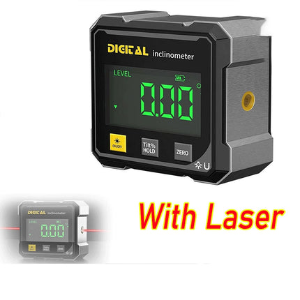 Digital Angle Finder with Electronic Laser, 4-Side  Angle Gauge, Cube