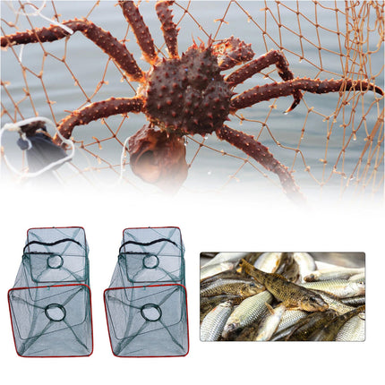 2 Pcs Crayfish Eel Live Crab Trap Net Shrimp Lobster Fishing Cage Collapsible Portable